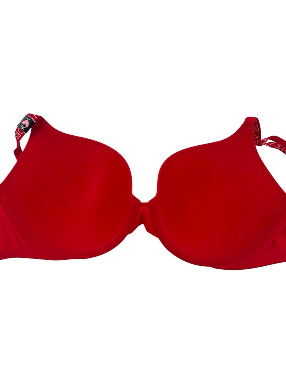 NEW Victoria’s Secret Red Logo Strap T-Shirt Push-Up Full Coverage Bra Size 38C - Picture 9 of 12